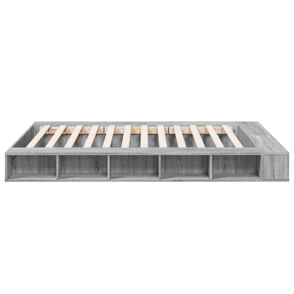 vidaXL Πλαίσιο Κρεβατιού Γκρι Sonoma 150x200 εκ. Επεξεργασμένο Ξύλο