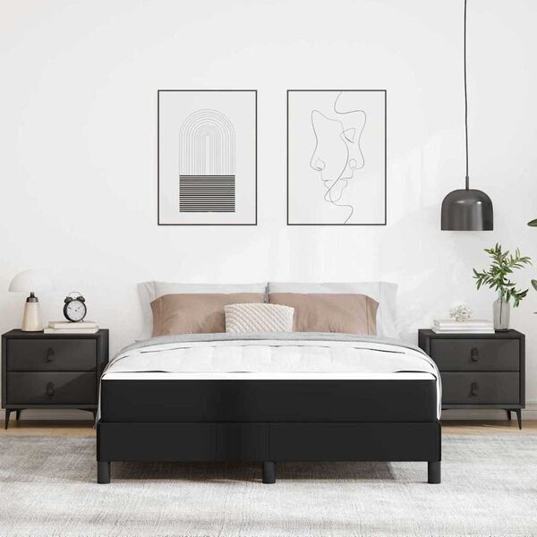 vidaXL Κρεβάτι Άλλο Μαύρο 140 x 190 cm Τεχνητό δέρμα
