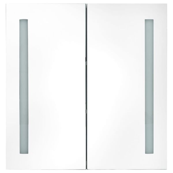 vidaXL Καθρέφτης Μπάνιου με Ντουλάπι & Φωτισμό LED Δρυός 62x14x60 εκ.
