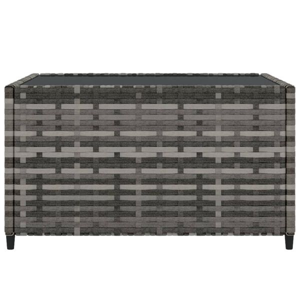 vidaXL Τραπέζάκι Κήπου Τετράγωνο Γκρι 50x50x30 εκ. από Συνθετικό Ρατάν