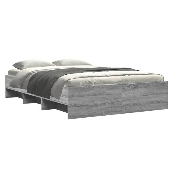 vidaXL Πλαίσιο Κρεβατιού Γκρι Sonoma 120 x 190 εκ. Επεξεργασμένο Ξύλο