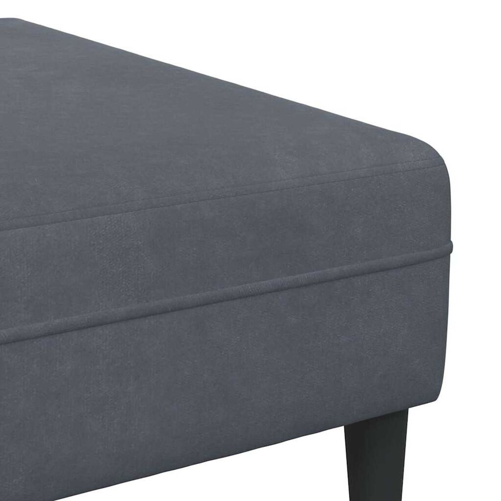 vidaXL Βελούδινος καναπές 3 pcs Σκούρο Γκρι 208 εκ. Βελούδο