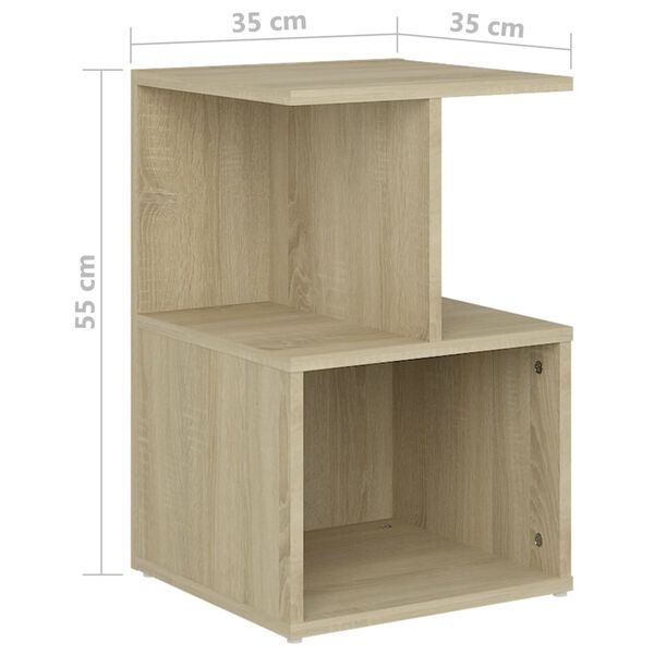 vidaXL Κομοδίνο Sonoma Δρυς 35 x 35 x 55 εκ. από Επεξ. Ξύλο