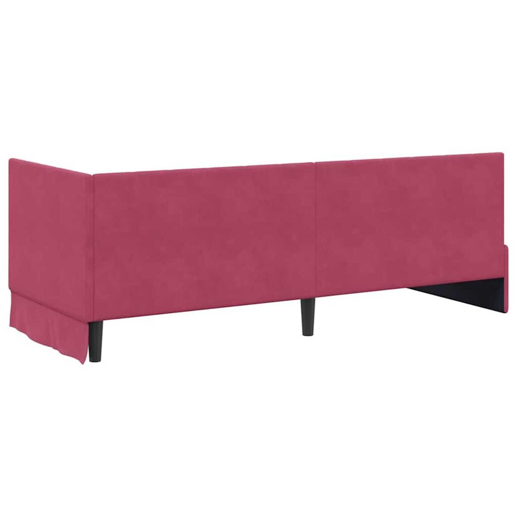 vidaXL Κρεβάτι Γωνίας με κεφαλάρι Μπορντό 80 x 200 cm Βελούδο