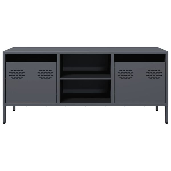vidaXL Έπιπλο Τηλεόρασης Ανθρακί 101,5x39x43,5εκ. Ατσάλι Ψυχρής Έλασης