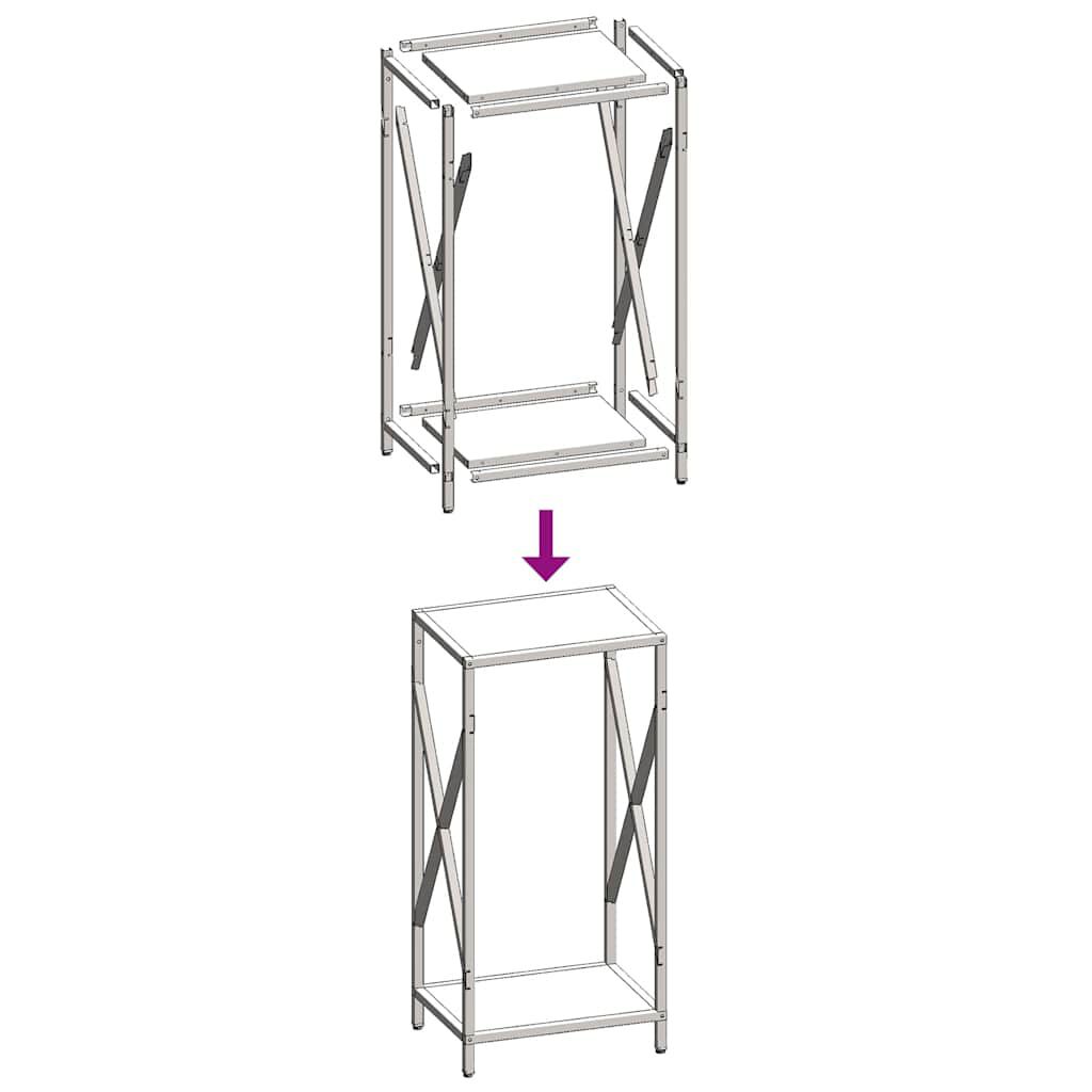 vidaXL Ράφι για καυσόξυλα Μαύρο 34x25x70 cm Ατσάλι ψυχρής έλασης
