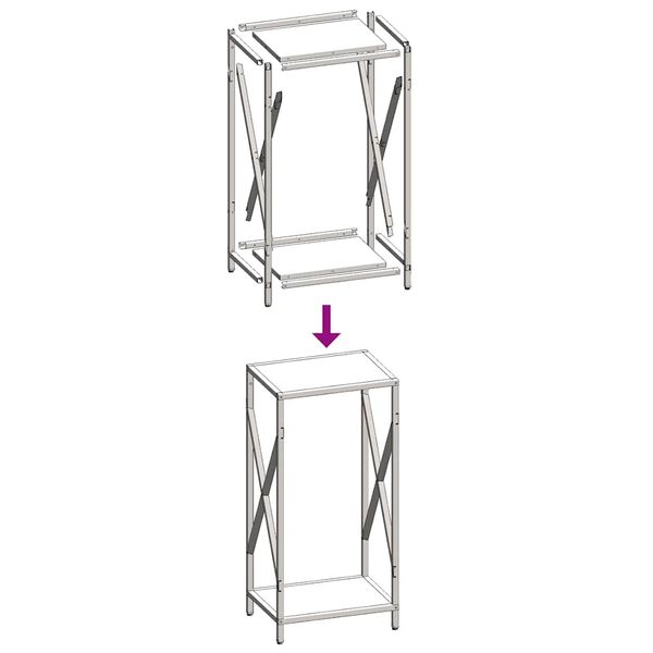 vidaXL Ράφι για καυσόξυλα Μαύρο 34x25x70 cm Ατσάλι ψυχρής έλασης
