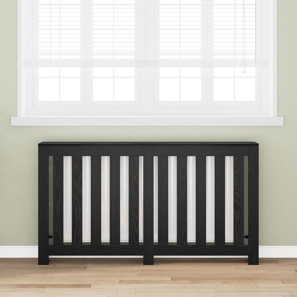 vidaXL Kάλυμμα Καλοριφέρ Μαύρη Δρυός 149x20x82 εκ Φτιαγμένο Ξύλο