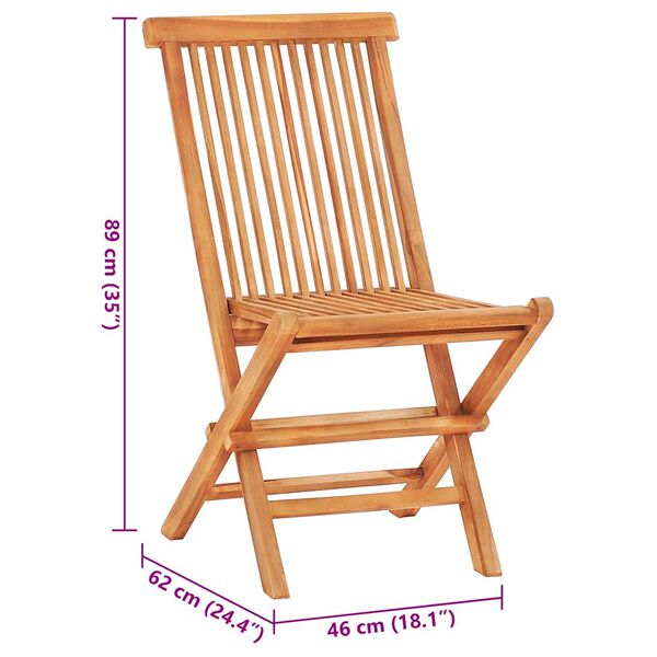 vidaXL Σετ Επίπλων Mπιστρό 3 τεμ. Μασίφ Ξύλο Teak με Κρεμ Μαξιλάρια