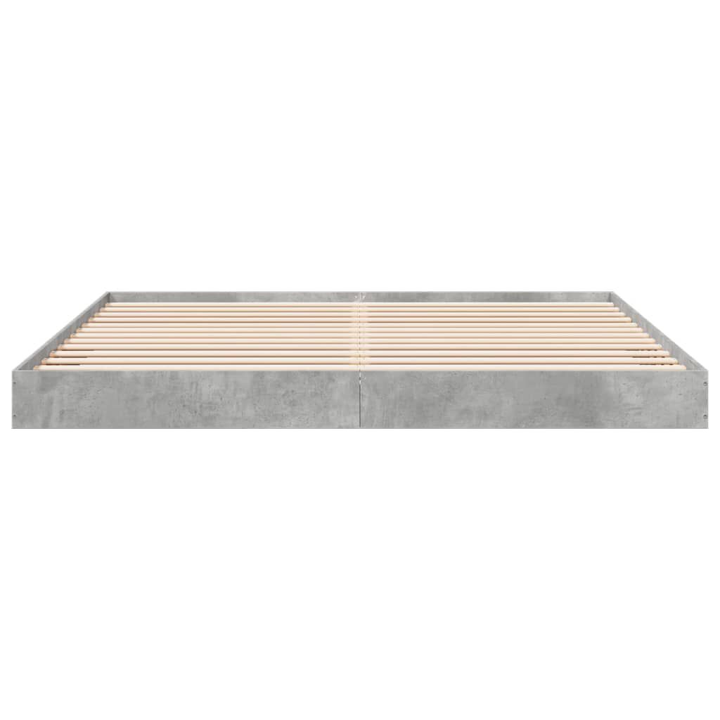 vidaXL Πλαίσιο Κρεβατιού Γκρι Σκυροδέματος 180x200 εκ. Επεξεργ. Ξύλο