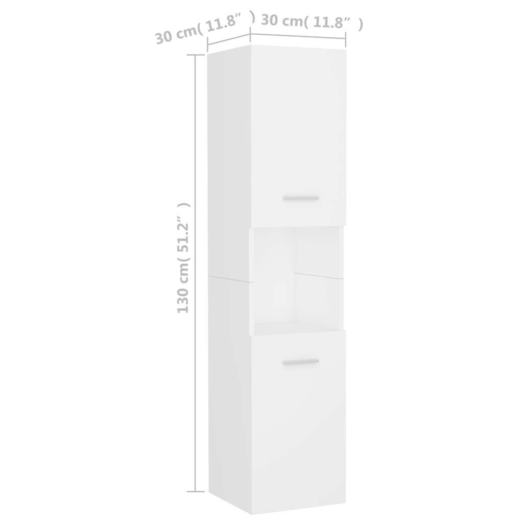 vidaXL Στήλη Μπάνιου Λευκή 30 x 30 x 130 εκ. από Επεξ. Ξύλο