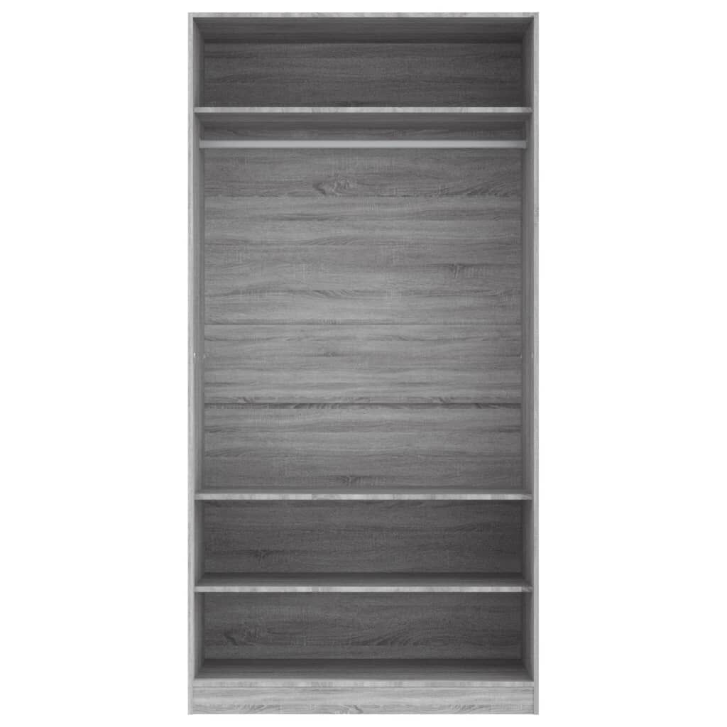 vidaXL Ντουλάπα Γκρι Sonoma 100 x 50 x 200 εκ. από Επεξεργασμένο Ξύλο