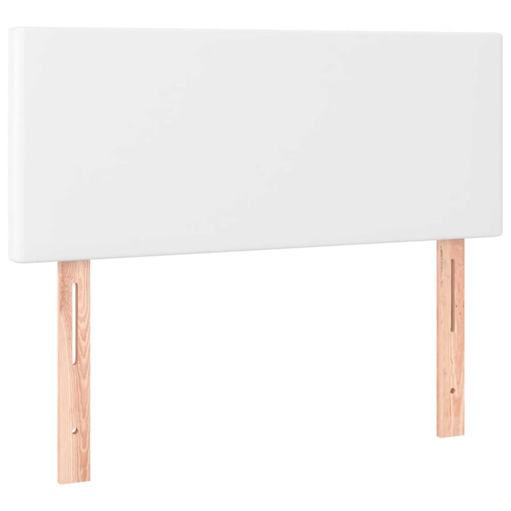 vidaXL Κρεβάτι Boxspring με Στρώμα Λευκό 120x190εκ.από Συνθετικό Δέρμα