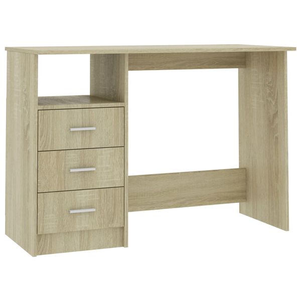 vidaXL Γραφείο με Συρτάρια Sonoma Δρυς 110x50x76 εκ. από Μοριοσανίδα