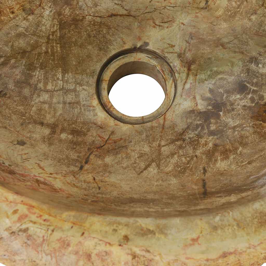 vidaXL Νιπτήρας Απολίθωμα Κρεμ 45 x 35 x 15 εκ. Πέτρινος