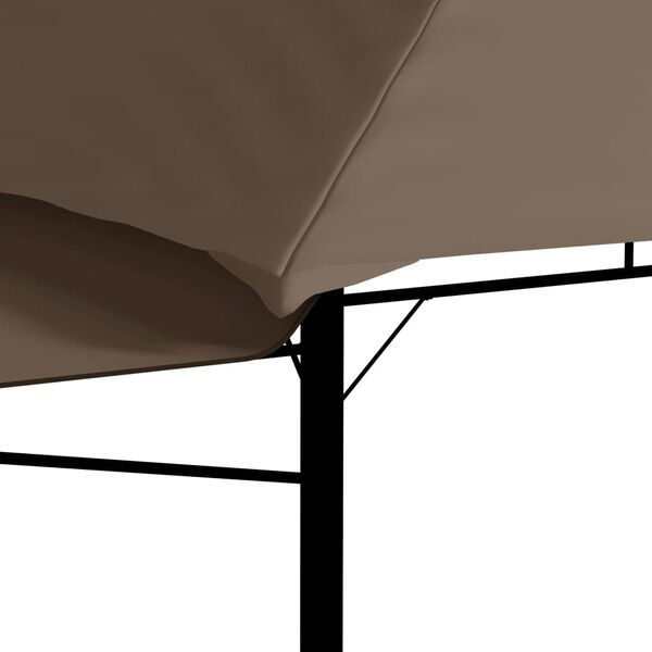vidaXL Κιόσκι με 2 Επεκτεινόμενες Οροφές Taupe 3x3x2,75 μ. 180 γρ/μ²