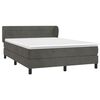 vidaXL Κρεβάτι Boxspring με Στρώμα Σκούρο Γκρι 160x200 εκ. Βελούδινο
