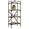 vidaXL Βιβλιοθήκη 4 Επιπέδων Καπνιστή Δρυς 56x31,5x138,5 εκ Επεξ. Ξύλο