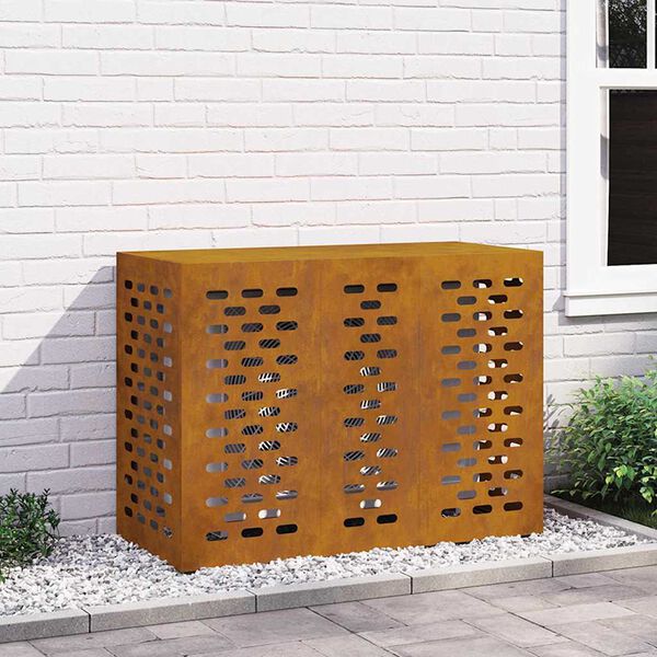 vidaXL Κάλυμμα κλιματιστικού Σκ rusty 110 x 50 x 80 cm