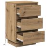 vidaXL Κομοδίνο με artisan δρυς 39 x 34.5 x 65 εκ. Επεξεργασμένο ξύλο