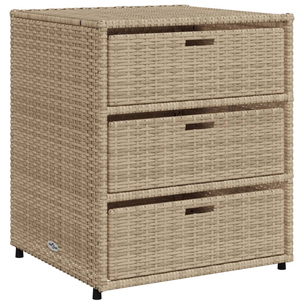 vidaXL Ντουλάπι Αποθήκευσης Κήπου Beige 55x59x69 εκ. Συνθετικό Ρατάν