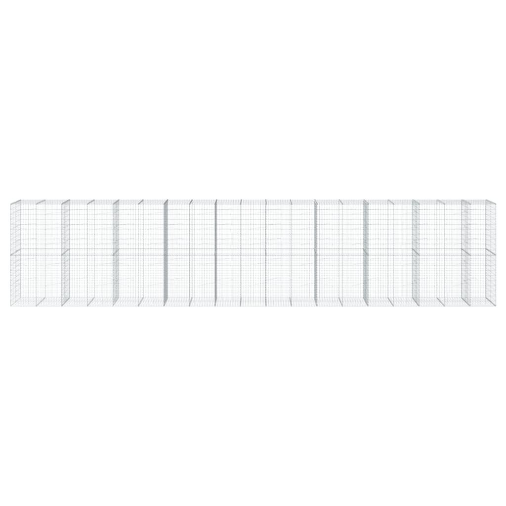 vidaXL Συρματοκιβώτιο με Κάλυμμα 950x100x200εκ από Γαλβανισμένο Χάλυβα