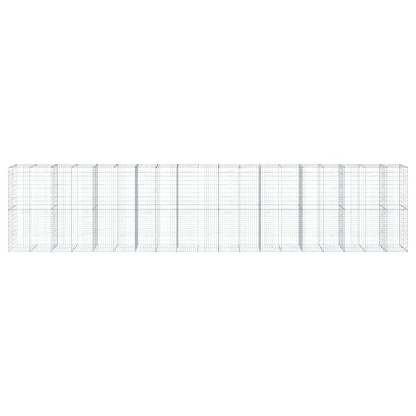 vidaXL Συρματοκιβώτιο με Κάλυμμα 950x100x200εκ από Γαλβανισμένο Χάλυβα