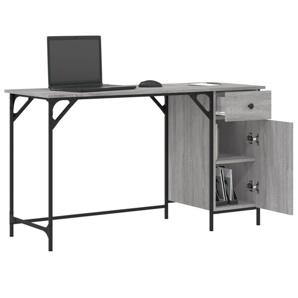 vidaXL Γραφείο Υπολογιστή Γκρι Sonoma 131x48x75 εκ. Επεξεργασμένο Ξύλο