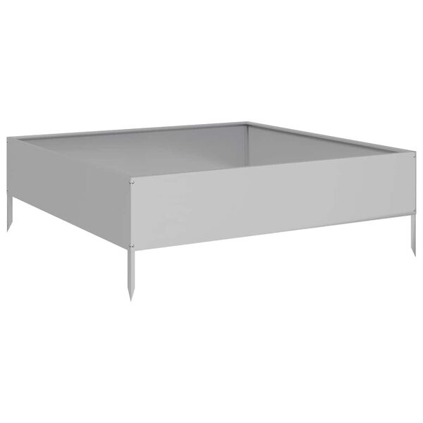 vidaXL Ζαρντινιέρα Υπερυψωμένη 100x100x33,5 εκ. Γαλβανισμένο Χάλυβα