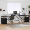 vidaXL Γραφείο Μαύρη δρυς 182 x 101 x 87.5 εκ Επεξεργασμένο ξύλο