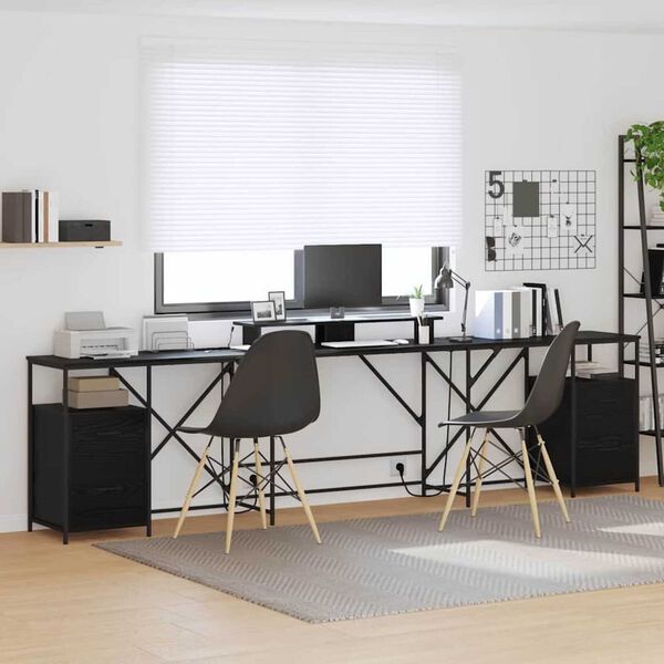vidaXL Γραφείο Μαύρη δρυς 182 x 101 x 87.5 εκ Επεξεργασμένο ξύλο