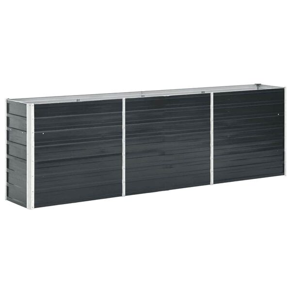 vidaXL Ζαρντινιέρα Υπερυψωμένη Ανθρακί 240x40x77 εκ. Γαλβαν. Χάλυβας