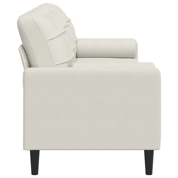 vidaXL Καναπές Τριθέσιος Κρεμ 210 εκ. Βελούδινος με Μαξιλάρια