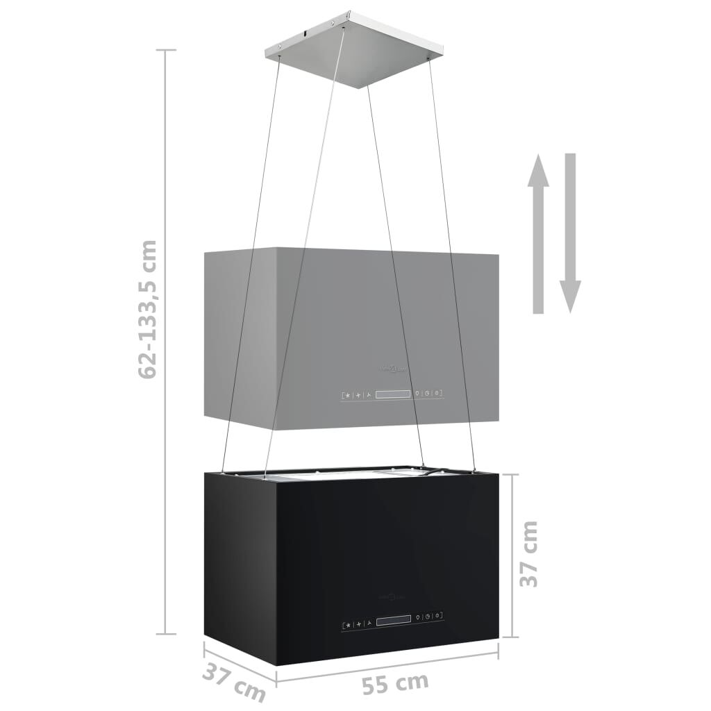 vidaXL Απορροφητήρας Νησίδα Κρεμαστός Αφής με LCD 55 εκ. Ατσάλινος