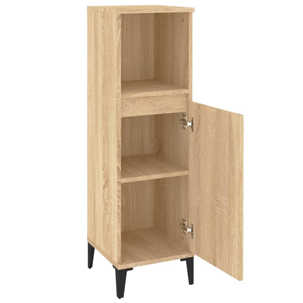 vidaXL Ντουλάπι Μπάνιου Sonoma Δρυς 30x30x100 εκ. Επεξεργασμένο Ξύλο