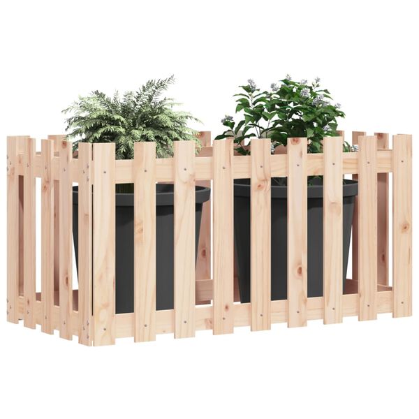 vidaXL Ζαρντινιέρα Υπερυψωμένη Σχ Φράχτη 100 x 50 x 50 εκ. Μασίφ Πεύκο