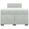 vidaXL Κρεβάτι Boxspring με Στρώμα Ανοιχτό Γκρι 120x200 εκ. Βελούδινο