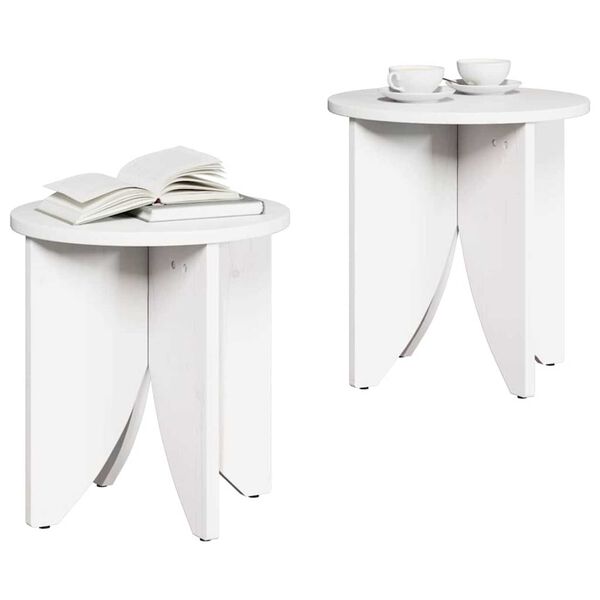 vidaXL Τραπεζάκι σαλονιού 2 pcs Λευκό 41.5 x 41.5 x 44 cm