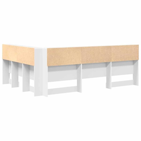 vidaXL Κεφαλάρι Αποθήκης με ράφι Λευκό 140 cm Επεξεργασμένο ξύλο