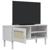 vidaXL Έπιπλο Τηλεόρασης SENJA Λευκό / Ρατάν 106x40x49 εκ. Μασίφ Πεύκο