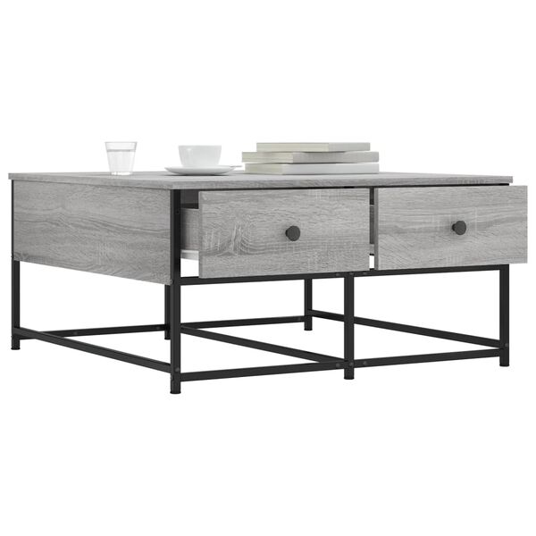 vidaXL Τραπεζάκι Σαλονιού Γκρι Sonoma 80x80x40 εκ. Επεξεργασμένο Ξύλο