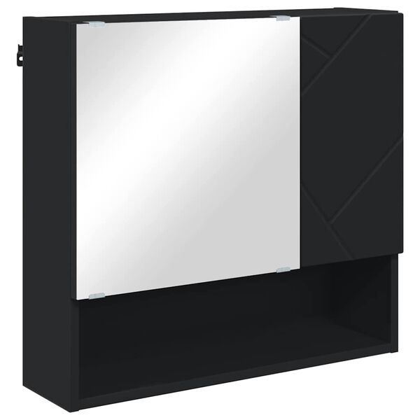 vidaXL Ντουλάπα Καθρέφτη Μαύρο 59 x 17 x 55 cm Επεξεργασμένο ξύλο