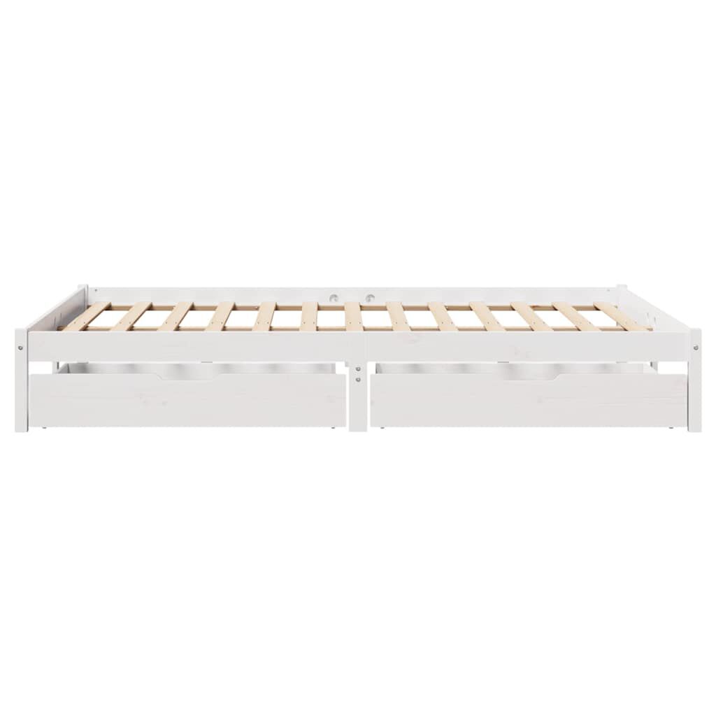 vidaXL Σκελετός Κρεβ. Χωρίς Στρώμα Λευκό 140x190 εκ Μασίφ Πεύκο