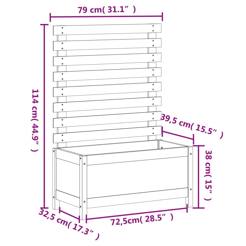vidaXL Ζαρντινιέρα με Ράφι 79x39,5x114 εκ. Μασίφ Ξύλο Ψευδοτσούγκας