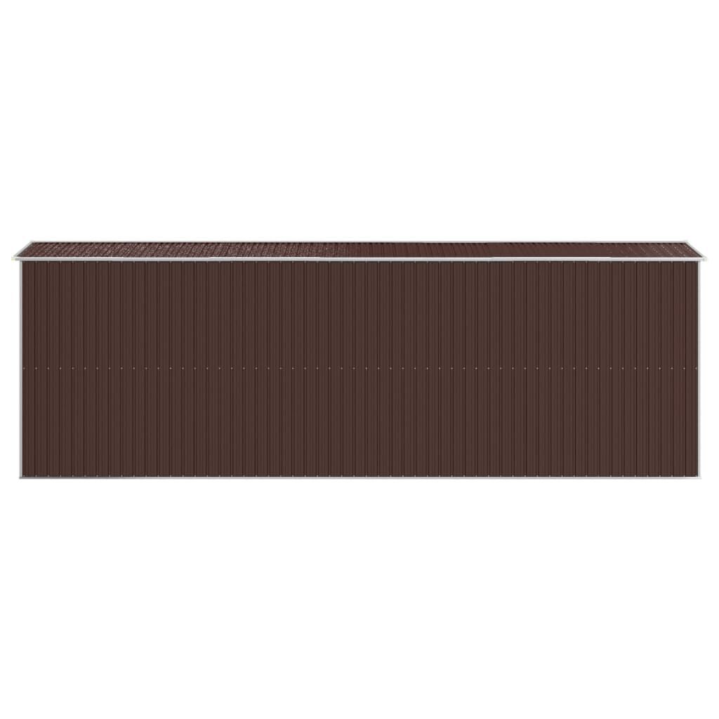 vidaXL Αποθήκη Κήπου Σκούρο καφέ 192x606x223 εκ. Γαλβανισμένο Ατσάλι