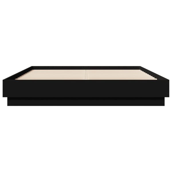 vidaXL Πλαίσιο Κρεβατιού με LED Μαύρο 150 x 200 εκ