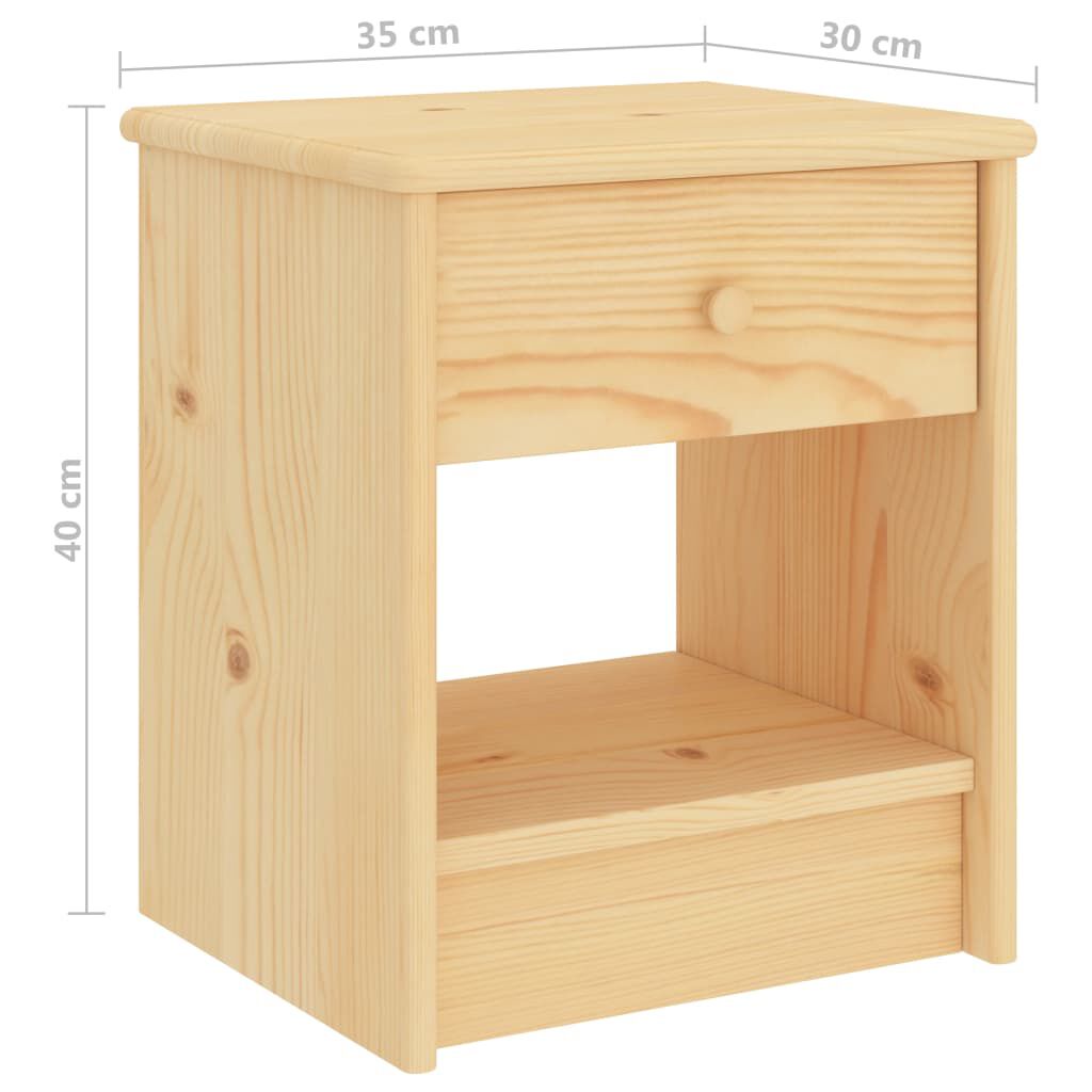 vidaXL Κομοδίνο Ανοιχτό Ξύλο 35 x 30 x 47 εκ. από Μασίφ Ξύλο Πεύκου