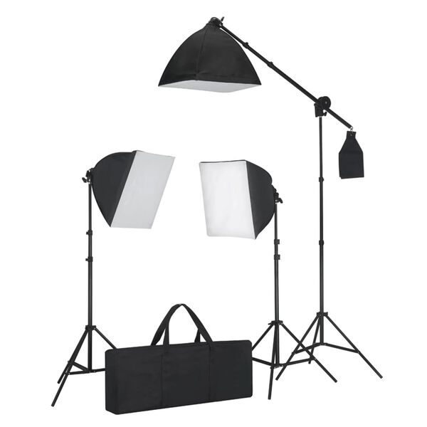 vidaXL Κιτ Φωτογράφισης με Shooting Table, Φωτιστικά και Φωτογρ. Φόντα