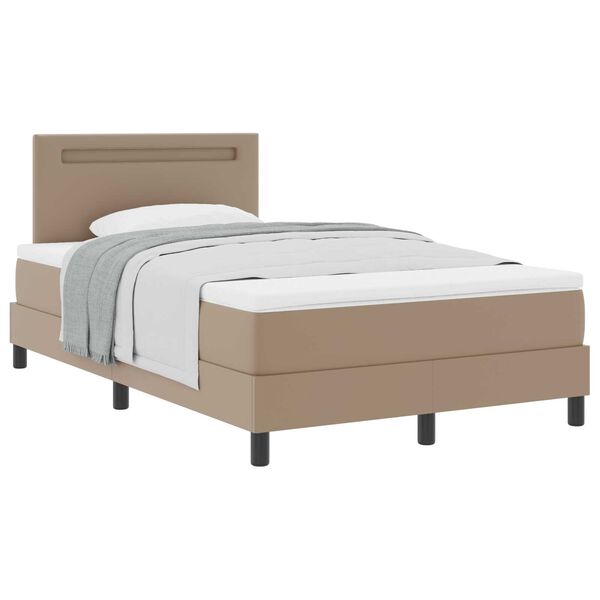 vidaXL Κρεβάτι με Στρώμα Cappuccino, 120x200 εκ, Τεχνητό Δέρμα