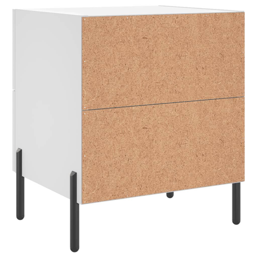 vidaXL Κομοδίνα 2 τεμ. Λευκά 40 x 35 x 47,5 εκ. από Επεξεργασμένο Ξύλο